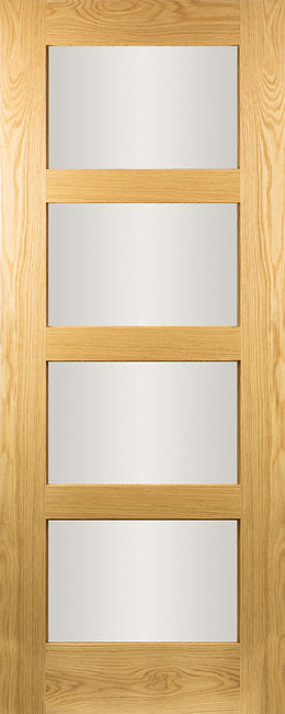 Seadec Oak Columbus Clear 4 Panel Door